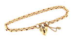 9ct yellow gold bracelet with heart padlock