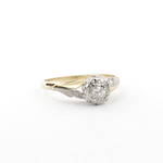 18ct yellow/platinum set diamond solitaire
