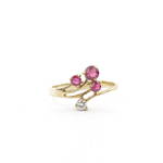 14ct yellow gold ruby and diamond set dress ring