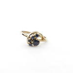9ct yellow gold cluster sapphire dress ring