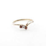 9ct yellow gold garnet/diamond set dress ring