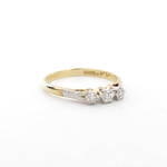 18ct yellow gold x3 diamond ring