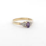 9ct Gold Amethyst/diamond Ring