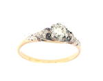 18ct yellow gold/plat vintage diamond solitaire