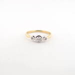 18ct yellow and white gold 3 stone diamond ring