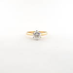 18ct yellow and white gold diamond solitaire ring