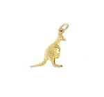 9ct yellow gold 'Kangaroo and joey' charm
