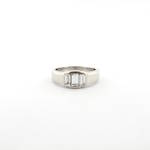 Platinum 3 stone baguette diamond ring
