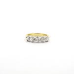 18ct yellow and white gold 5 stone diamond ring