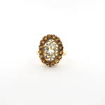 9ct yellow gold light peridot and citrine ring
