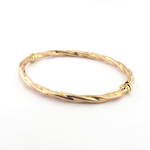 9ct rose gold twist style hinged bangle
