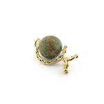 9ct yellow gold and agate globe charm
