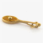 9ct yellow gold tennis racquet with ball