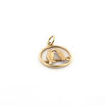 9ct yellow gold lovebirds charm