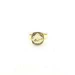 18ct yellow gold checkerboard cut citrine dress ring