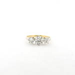 18ct yellow gold and platinum three stone diamond ring