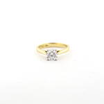 18ct yellow gold and platinum diamond solitaire ring