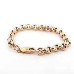 9ct rose gold round belcher link bracelet