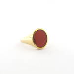 18ct yellow gold british hallmarked carnelian set ring