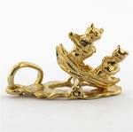 9ct yellow gold 'owl and the pussycat' charm