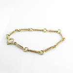 9ct yellow gold fancy curb and round link bracelet