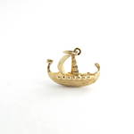 9ct yellow gold viking ship charm
