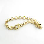 9ct yellow gold round belcher link bracelet