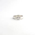 Platinum princess cut diamond solitaire ring