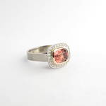 9ct white and rose gold pink tourmaline and diamond cluster ring