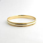 18ct yellow & white gold bangle with rope detail