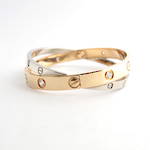 18ct rose & white gold diamond set oval Cartier LOVE bracelet