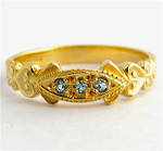 9ct yellow gold aquamarine dress ring