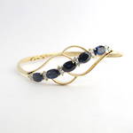 9ct yellow gold sapphire and diamond hinged bangle