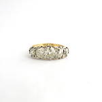 18ct yellow & white gold antique London-bridge style 5 stone diamond ring