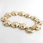 9ct yellow and rose gold circle disc design bracelet