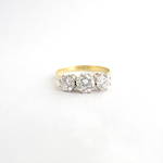 18ct yellow and white gold three stone diamond ring