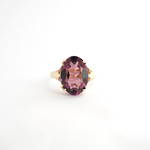 9ct yellow gold oval amethyst ring
