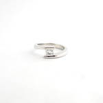 Platinum princess cut diamond solitaire ring