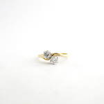 18ct yellow and white gold 2 stone diamond ring