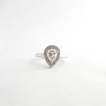 18ct white gold pear shaped diamond halo style ring