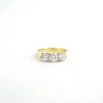 18ct yellow and white gold three stone diamond ring