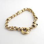 9ct yellow gold round belcher link bracelet