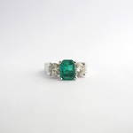 14ct white gold emerald and diamond ring