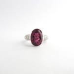 14ct white gold rubellite and diamond ring