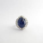 18ct white gold star sapphire and diamond ring