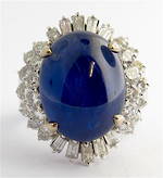 18ct white gold star sapphire and diamond ring