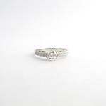 18ct white gold diamond solitaire ring set with shoulder diamond detail