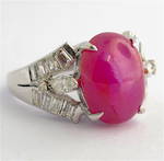 7ct white gold star ruby and diamond ring