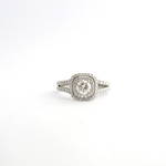 18ct white gold diamond halo style cluster ring