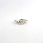 18ct white gold three stone diamond ring